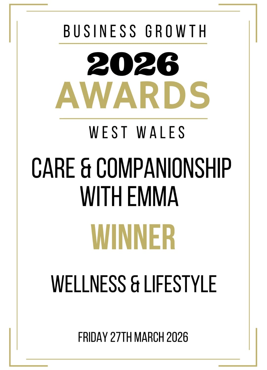 Award Winner Certificate